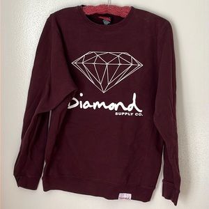 Diamond Supply Co Maroon Sweatshirt Medium NWOT